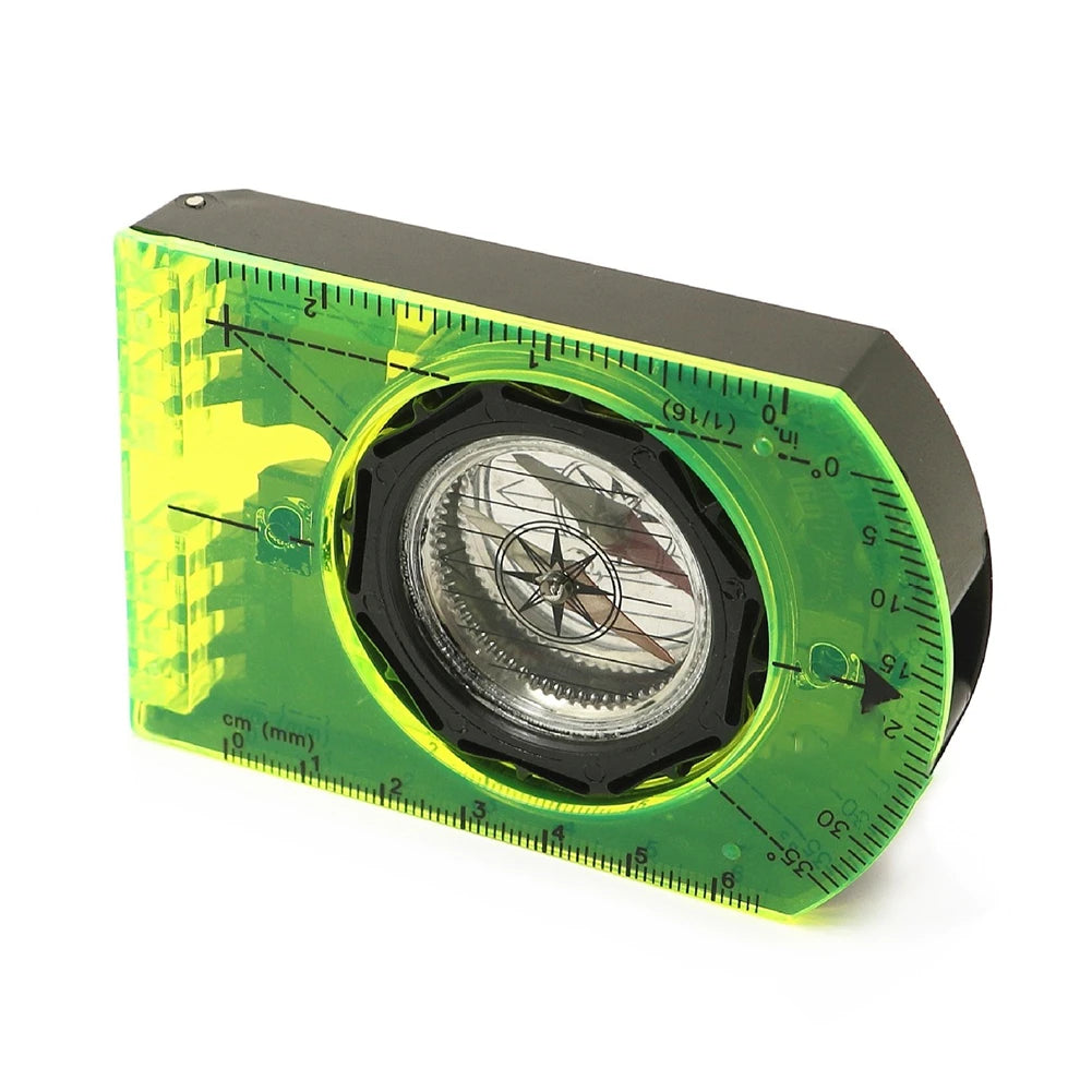 Compass Outdoor Guiding Tool Scale Map Ruler Mirror Compass with Flip Multifunctional for Hiking Camping Survival Compass