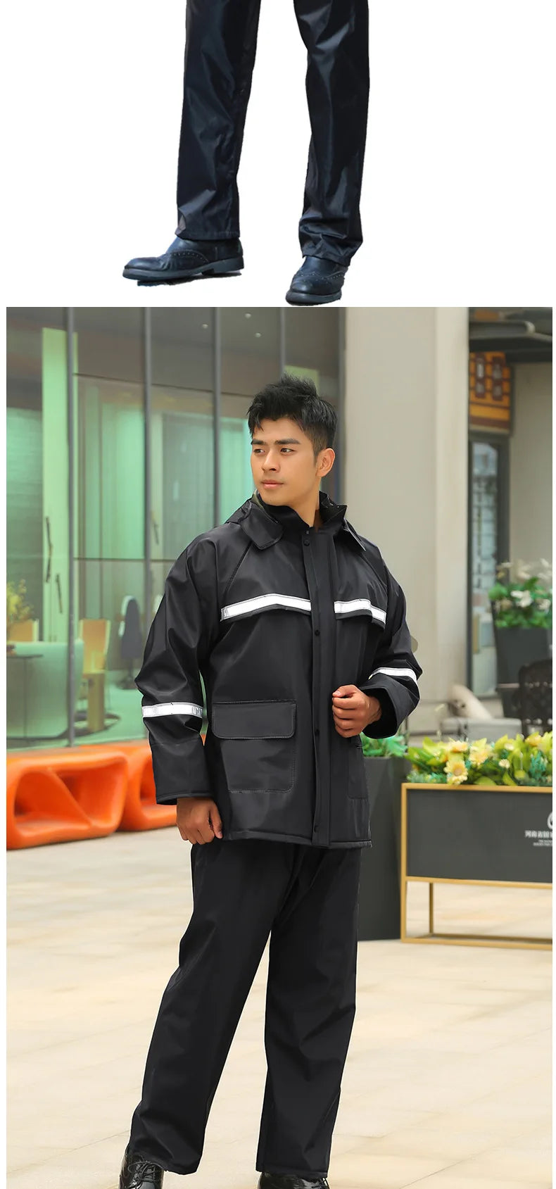 Raincoat and Rainpants Suit Full Body Rainstorm Prevention Electric Bicycle Motorcycle Takeaway Riding Reflective Split Raincoat