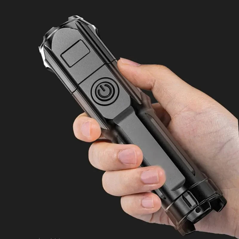 Flash Light Portable Rechargeable Spotlights High Power Led Flashlight Camping Ultra Powerful Protable Flashlight Lamp Work New