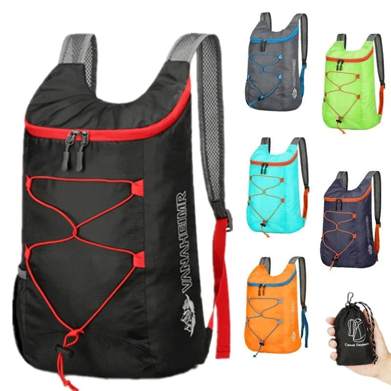 Camping Hiking For Travel Multifunctional Outdoor Folding Backpack High Density Lightweight Waterproof Nylon Fabric Sports Bag