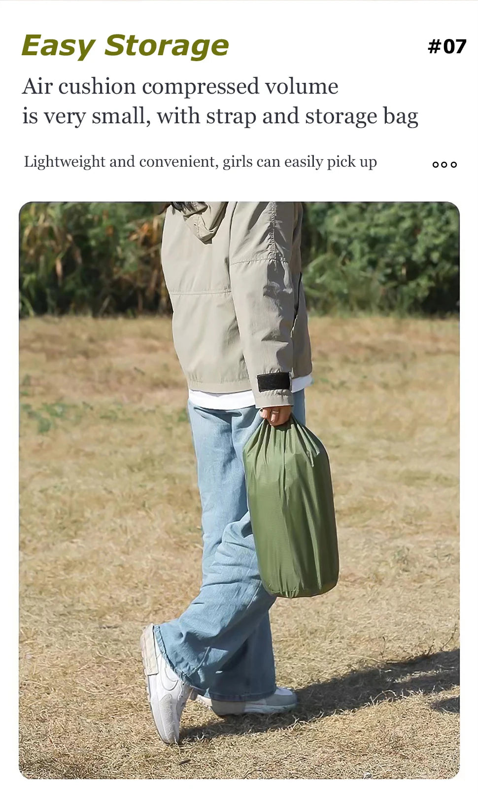 Double Sleeping Pad for Camping Self-Inflating Mat Sleeping Mattress with Pillow for Hiking Outdoor 2 Persons Travel Bed Air Mat