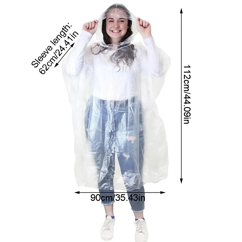 Disposable waterproof raincoat, outdoor hiking and mountaineering emergency multi-color transparent portable adult raincoat