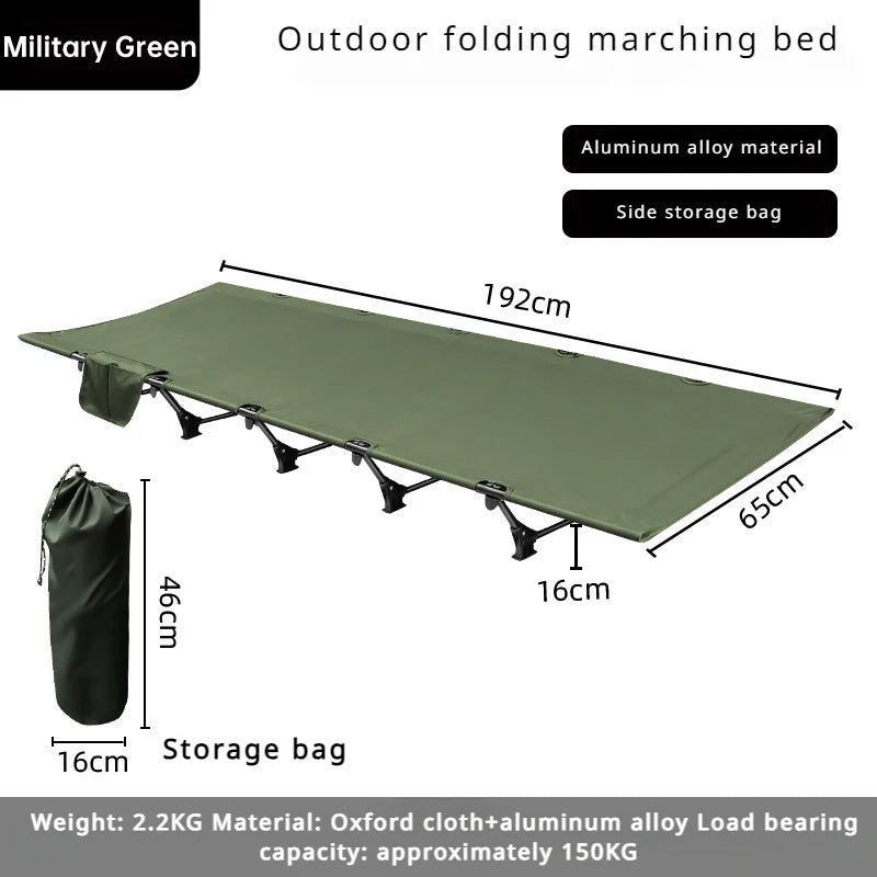 Outdoor Ultralight Camping cot, Hiking Folding Bed, Tent Foldable Bed Marching Bed, Aluminum alloy Single Cot