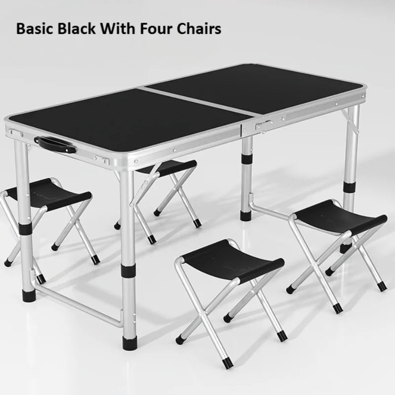 Camping Table Folding Table Outdoor Lightweight Portable Dining Table Height Adjustable Die-cast Metal Table for Camping BBQ