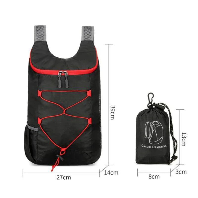 Camping Hiking For Travel Multifunctional Outdoor Folding Backpack High Density Lightweight Waterproof Nylon Fabric Sports Bag