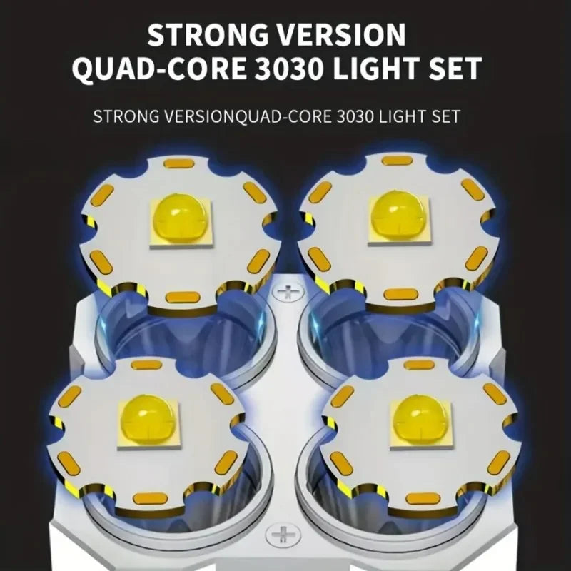 4 LED Lamp Flashlight Powerful Flashlight With COB Side Light 4 Modes USB Rechargeable Torch Camping Adventure Tool Searchlight