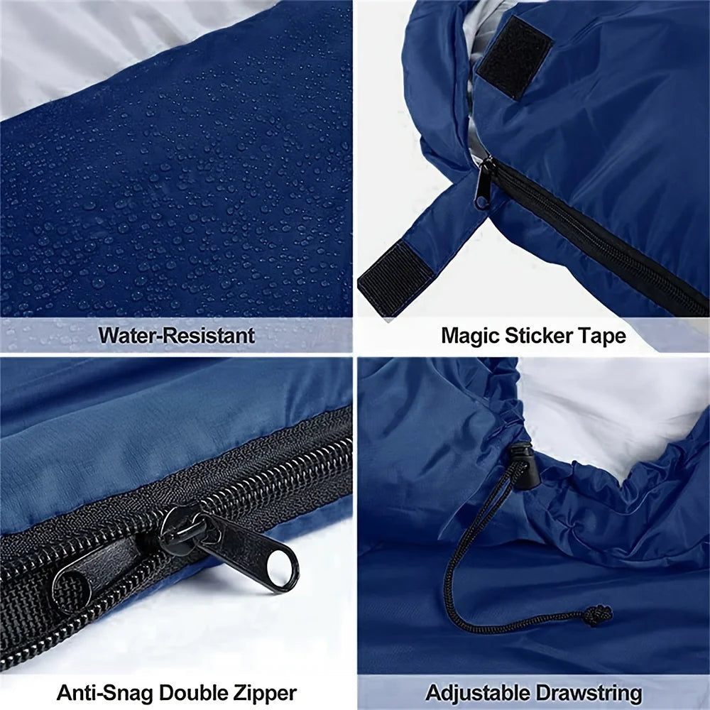 Lightweight Sleeping Bag For Adults - Synthetic Fiber Insulation, Pure Cotton Fabric, Suitable For Backpacking, Camping,