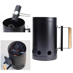 Barbecue Fire Starter Stainless Steel Barbecue Charcoal Burner Portable Handle Ignition Barrel Camping Picnic Cooking Stove Hood