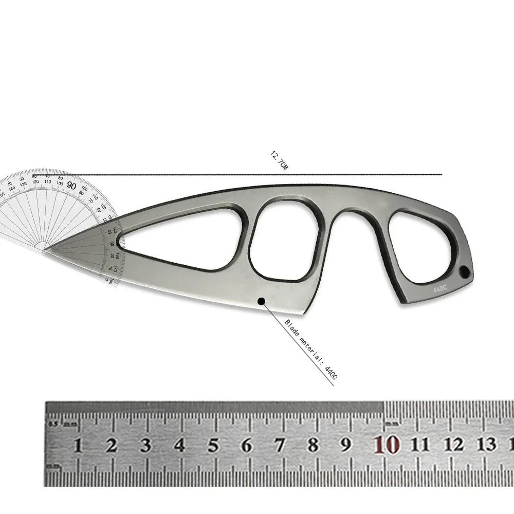 Pocket EDC Necklace Small Fixed Blade Knife 440C Stainless Steel Handle with ABS Sheath Outdoor Tactical Survival Mini Knives