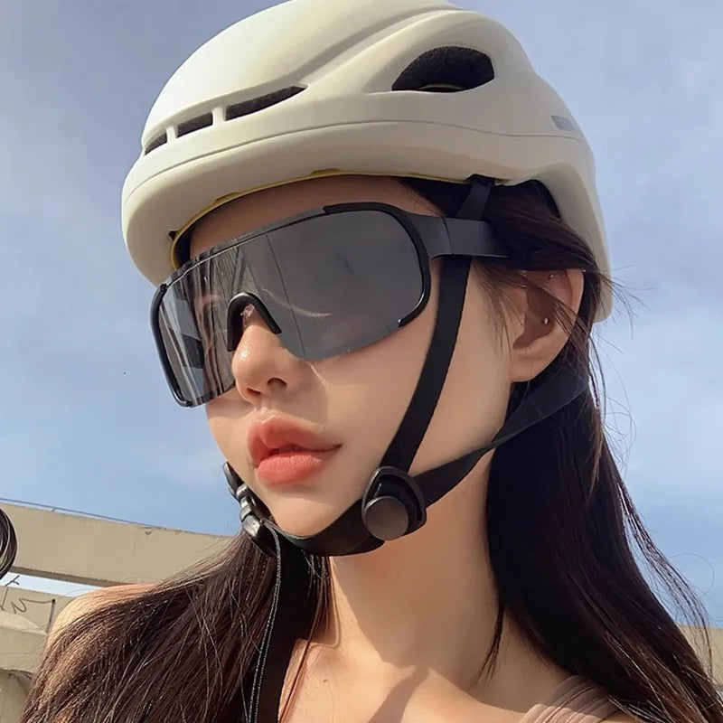 Sunglasses for women, cycling glasses, outdoor sports, running, UV protection, windproof, men's sunglasses, round face