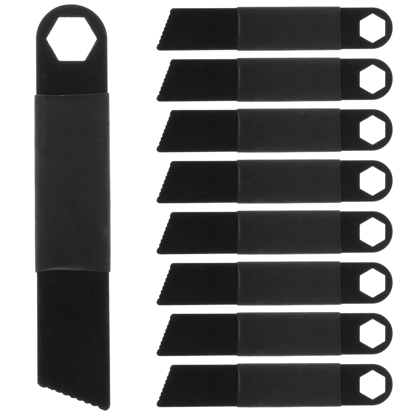 10 Pcs Fire Scraper Starters Black Stainless Steel Flint Campfires Survival Outdoor Accessories Emergency Magnesium Rods Striker