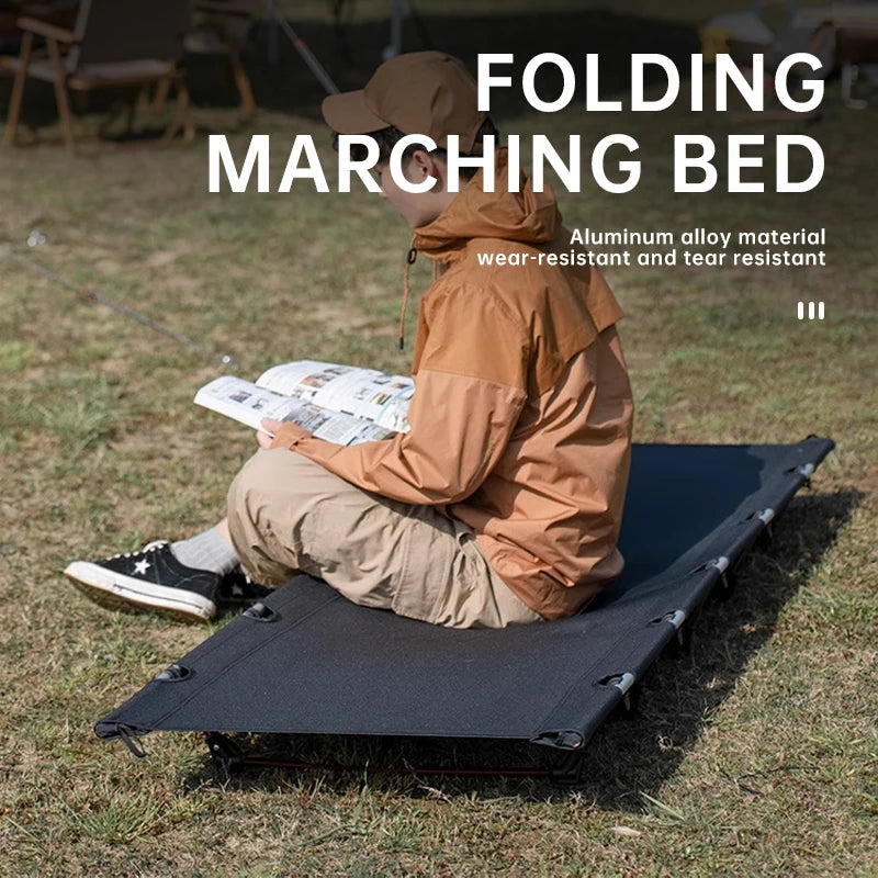 Outdoor Ultralight Camping cot, Hiking Folding Bed, Tent Foldable Bed Marching Bed, Aluminum alloy Single Cot