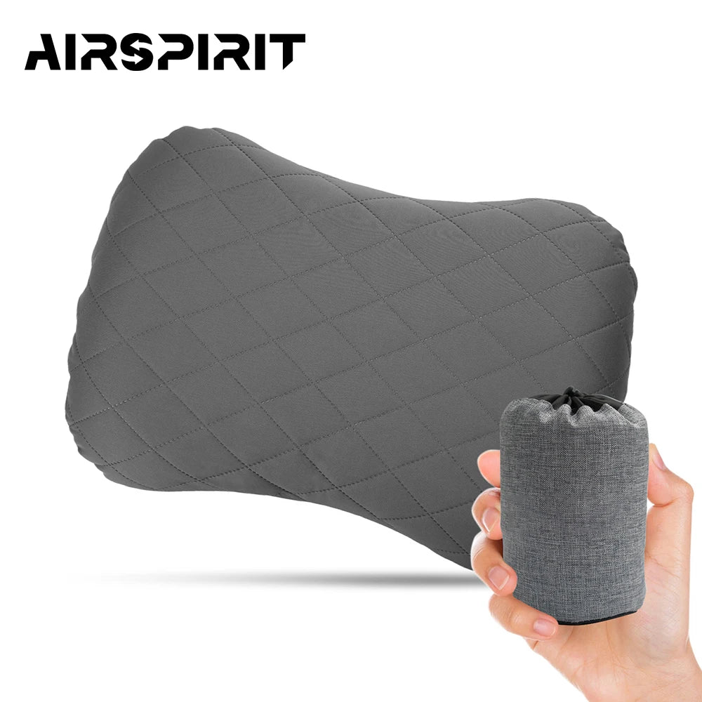 Inflatable Camping Pillow with Removable Washable Cover,Travel Pillow for Neck Support,Hiking,Backpacking,Office,Airplane,Car