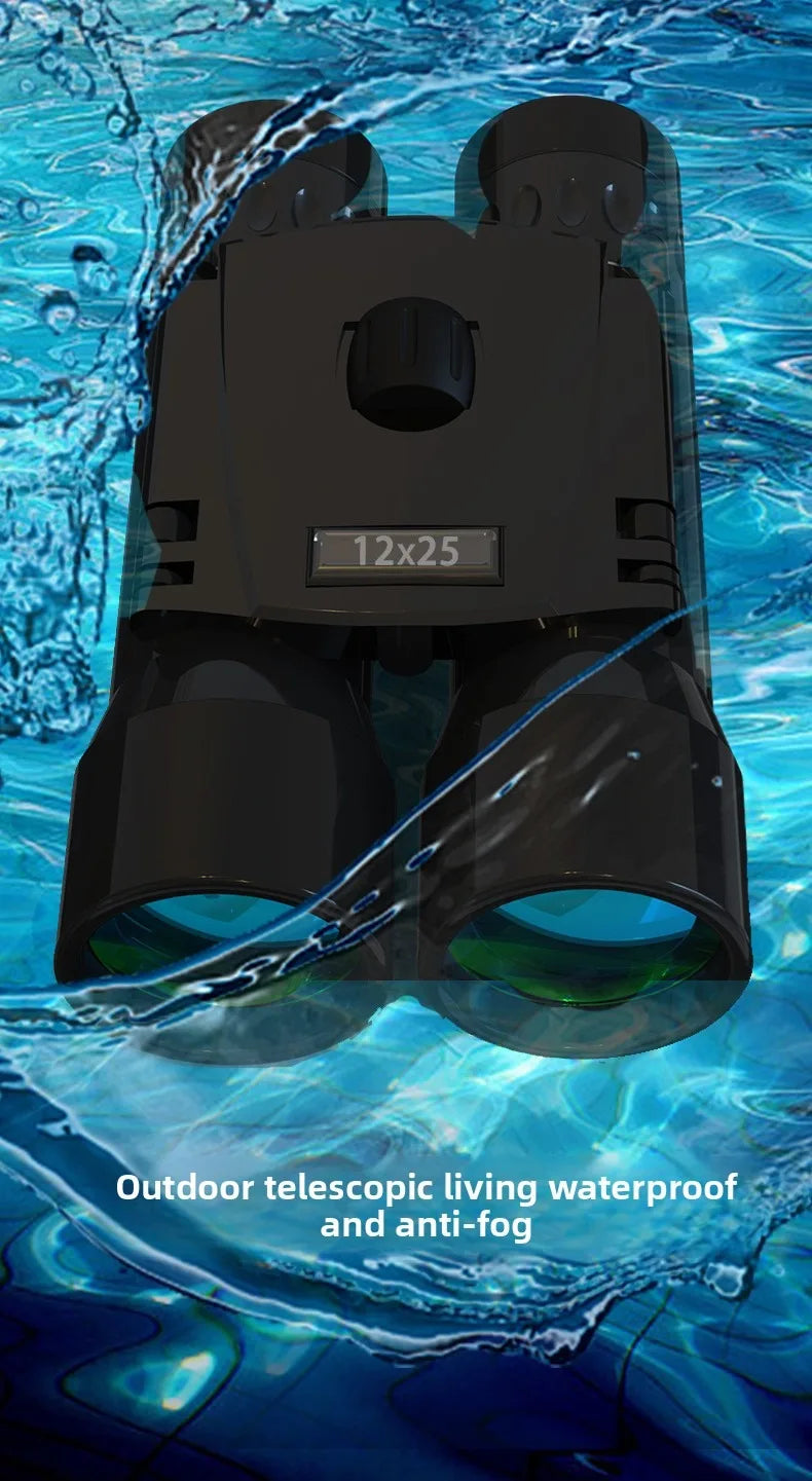 12X25 Binoculars - High - Definition, High - Magnification, Miniature for Outdoor Use and Concerts, Compatible with Mobile Phone