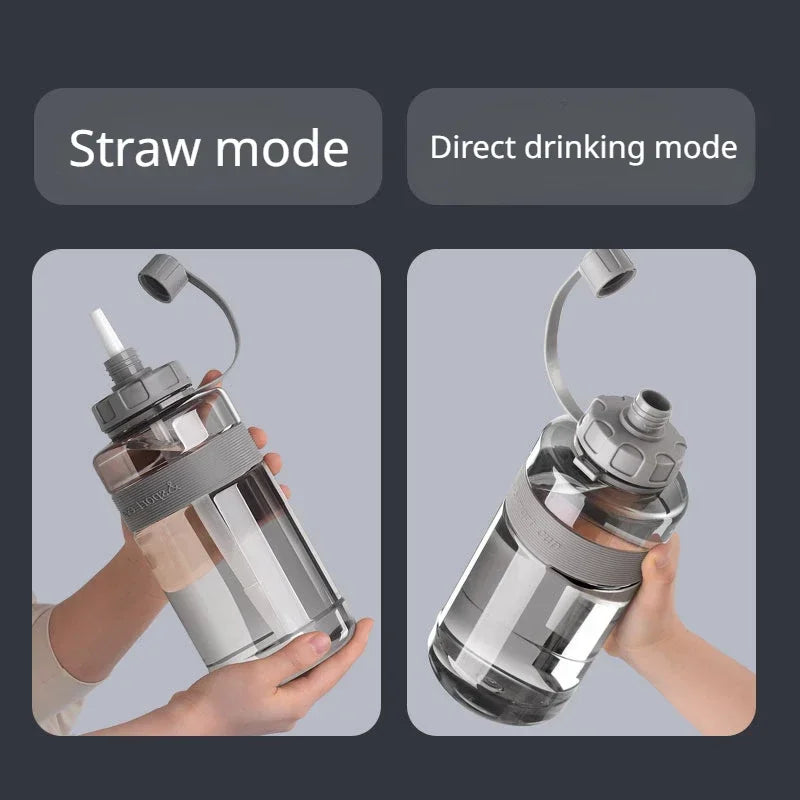 2 Liter Big Water Bottle with Straw 2L/1.5L/1L/0.6L Large Capacity School Gym Sports Drinking Bottles BPA Free Fitness