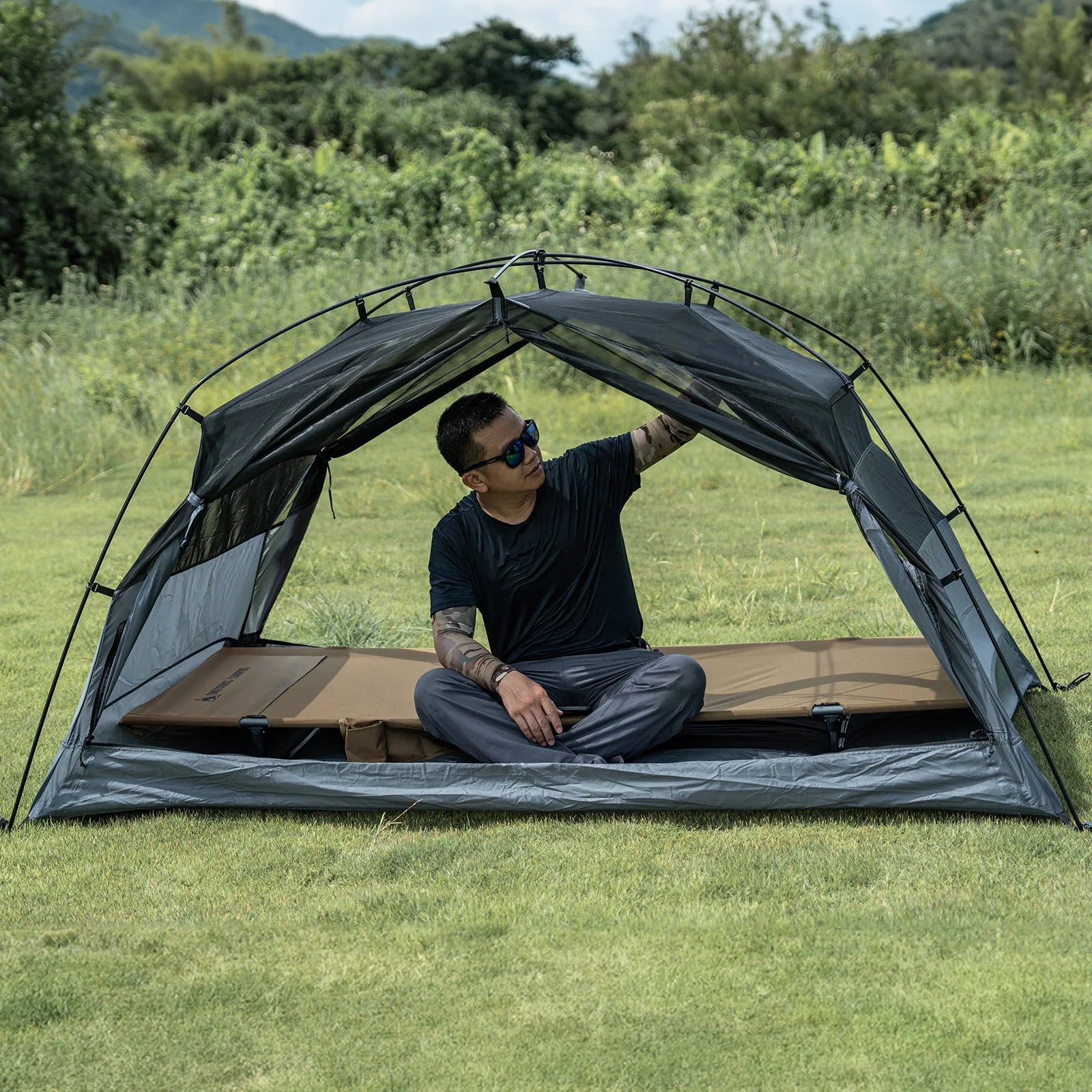 OneTigris SUPRAGRIS Camping Cot Portable Easy-to-Assemble Folding Outdoor Bed Mat Office Nap Sleeping Camp Cots for Adults