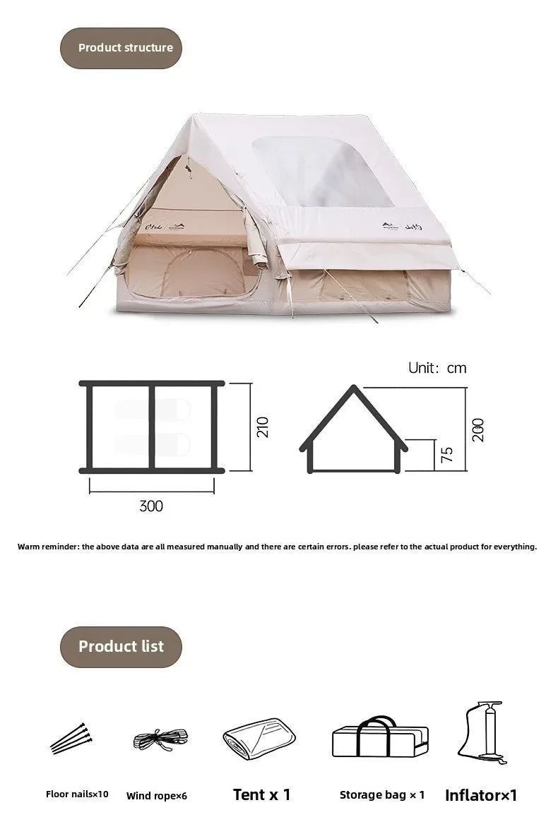 Outdoor Camping Automatic Inflatable Tent Outdoor Cabin Thickened Camping Rainproof Exquisite Camping 3-4 People Park Picnic