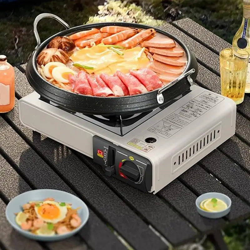 Portable Stove For Camping Compact Camping Stove Powerful Burner Heavy Duty Cooker Multi-Stage Flame Control Automatic Ignition