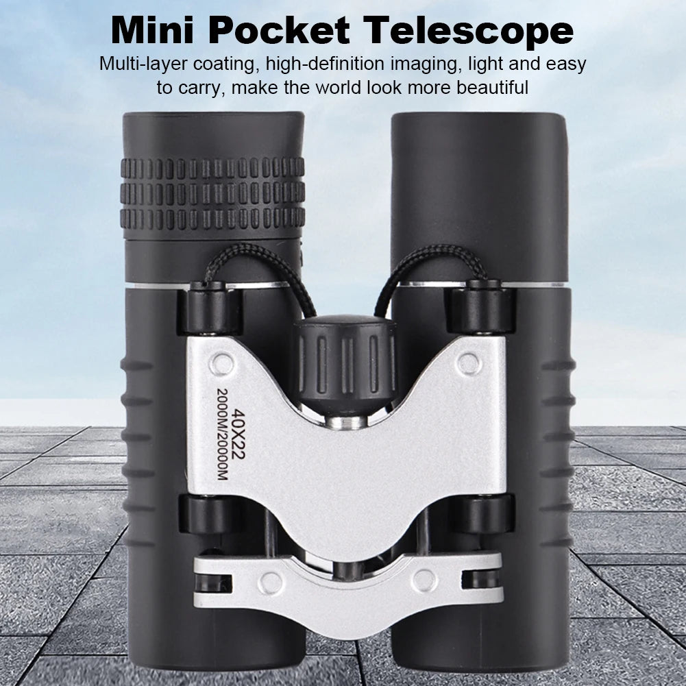 8x21 High Definition Large Field View Binoculars Easy Focus Mini Pocket Binoculars for Bird Watching Hunting Concert Theater