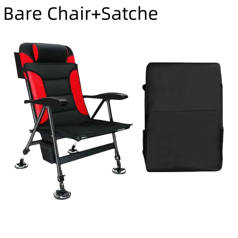 Outdoor Retractable Fishing Chair Portable Fishing Chair With Adjustable Stool Folding Camping Chair Fishing Equipment