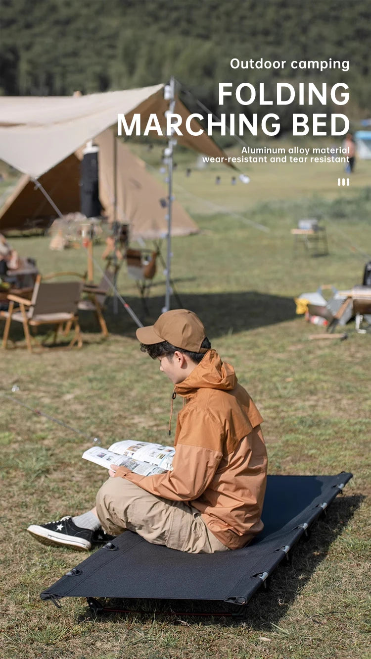 Outdoor Ultralight Camping cot, Hiking Folding Bed, Tent Foldable Bed Marching Bed, Aluminum alloy Single Cot