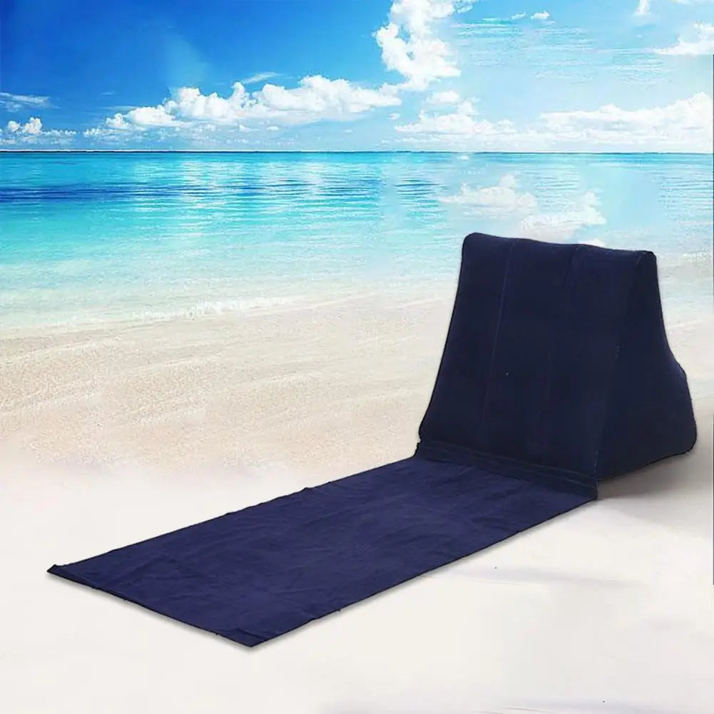 Outdoor Camping Pillow Triangular Cushion PVC Flocking Inflatable Pillow Folding Summer Beach Lying Pillow Travel Equipment Tool