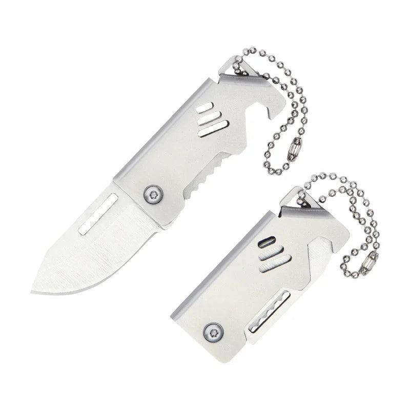 1PC Mini Folding Knife Steel Portable Camping Survival Knife Pocket Folding Knife Self-defense Keyknife Keychain Pendant