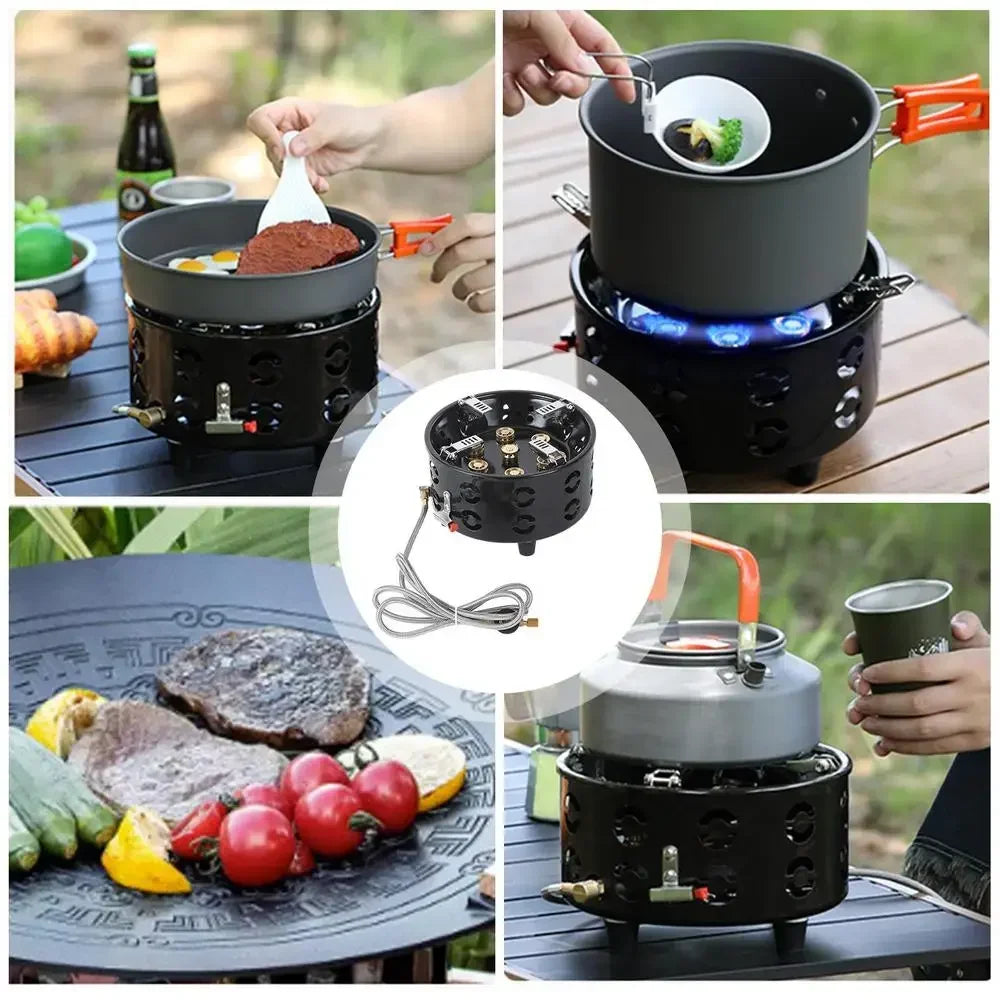 High Power Camping Stove Gas and Coal Stove Convenient Outdoor Camping Burner Gas Stove Windproof Stove Camping Fishing Burner