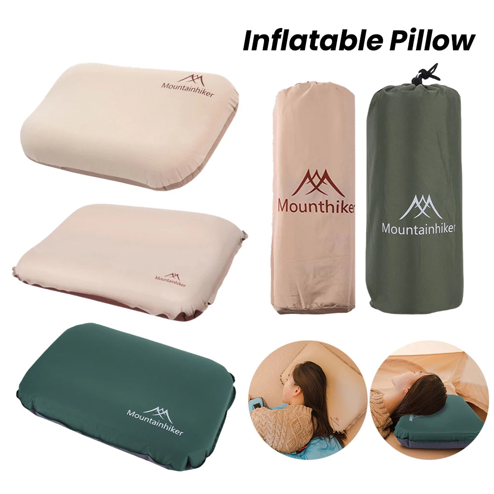Camping Air Pillow Neck Protect Outdoor Sleeping Pillow Ergonomic Portable Self Inflating Pillow for Car Airplane Train Office