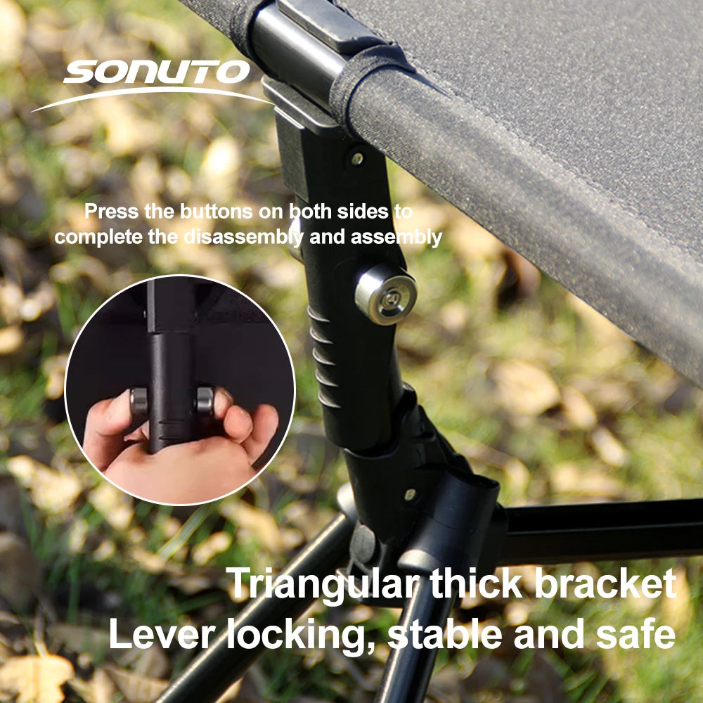 210X80cm 600D Oxford Camping Cot, Portable Folding Bed 210x80cm, 4kg Lightweight, Easy Setup for Outdoor Hiking Travel