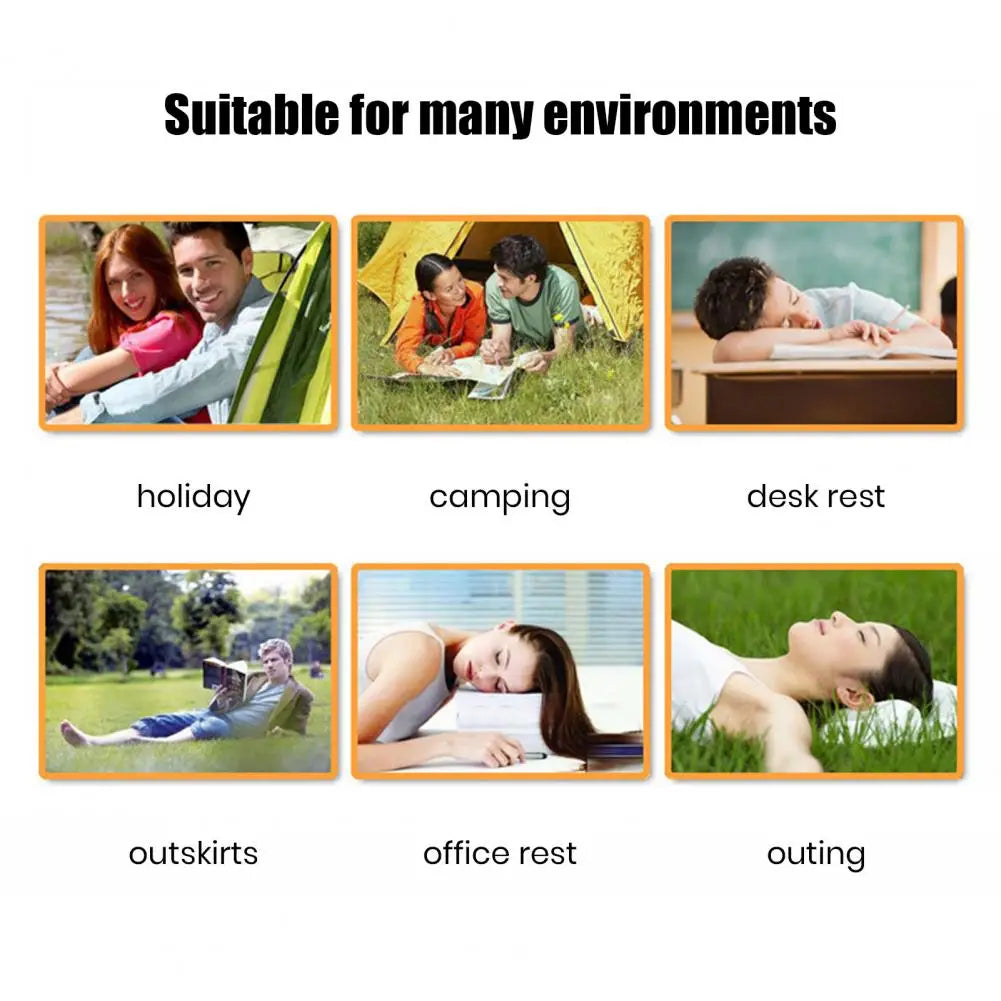 Outdoor Camping Pillow Triangular Cushion PVC Flocking Inflatable Pillow Folding Summer Beach Lying Pillow Travel Equipment Tool