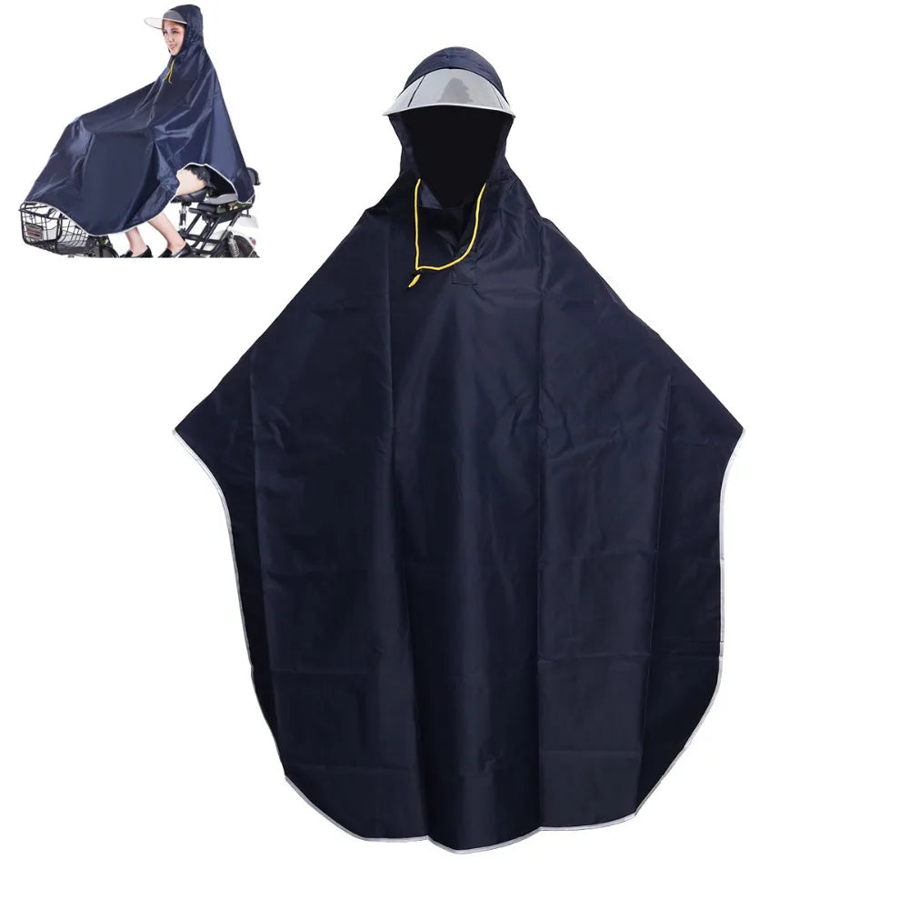 Rain Hooded Cape Raincoat Withraincover Ponchos Adults Hoods Hood Cloak Waterproof Riding Cycling Scooter