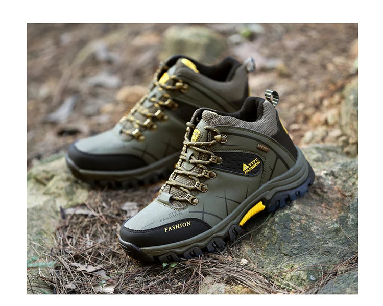 Men's Hiking Shoes Waterproof Wear-resistant Sports Camping Climbing Shoes Outdoor Trekking Tourism Shoe Fishing Hunting Boots