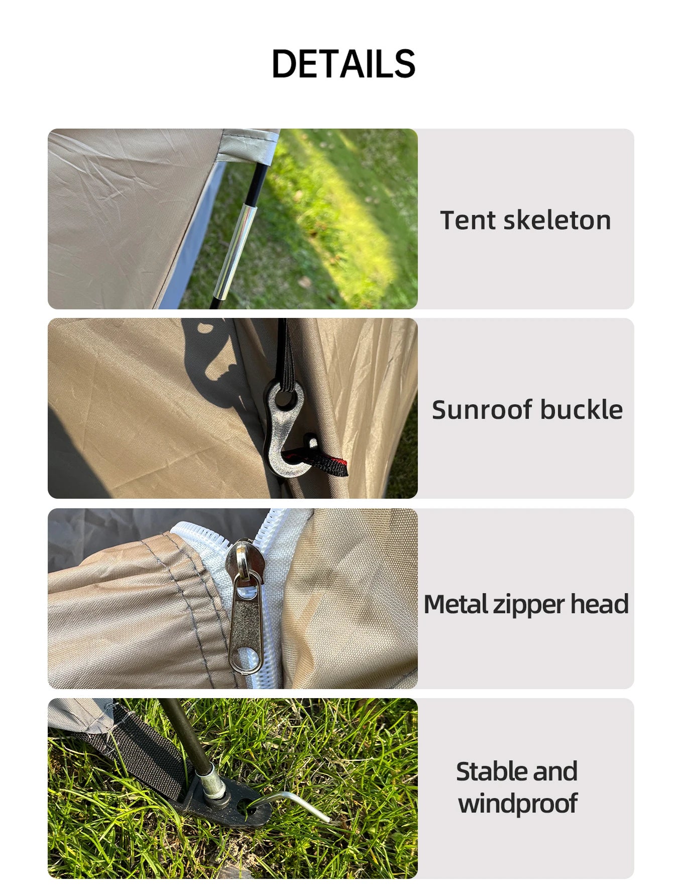 Outdoor camping tent, hand-built rain and sun protection hiking tent, double bed for couples and children, portable windproof