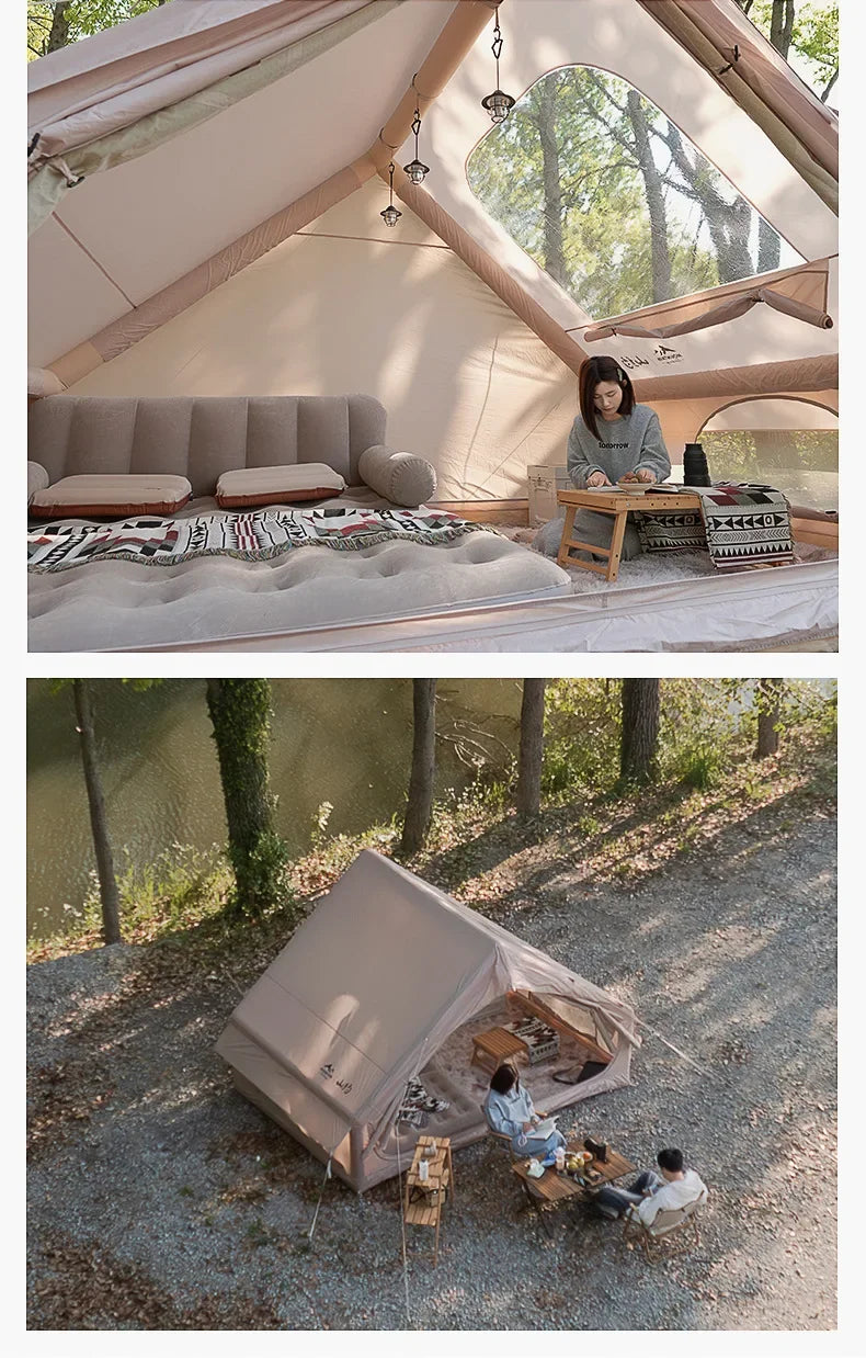 Outdoor Camping Automatic Inflatable Tent Outdoor Cabin Thickened Camping Rainproof Exquisite Camping 3-4 People Park Picnic