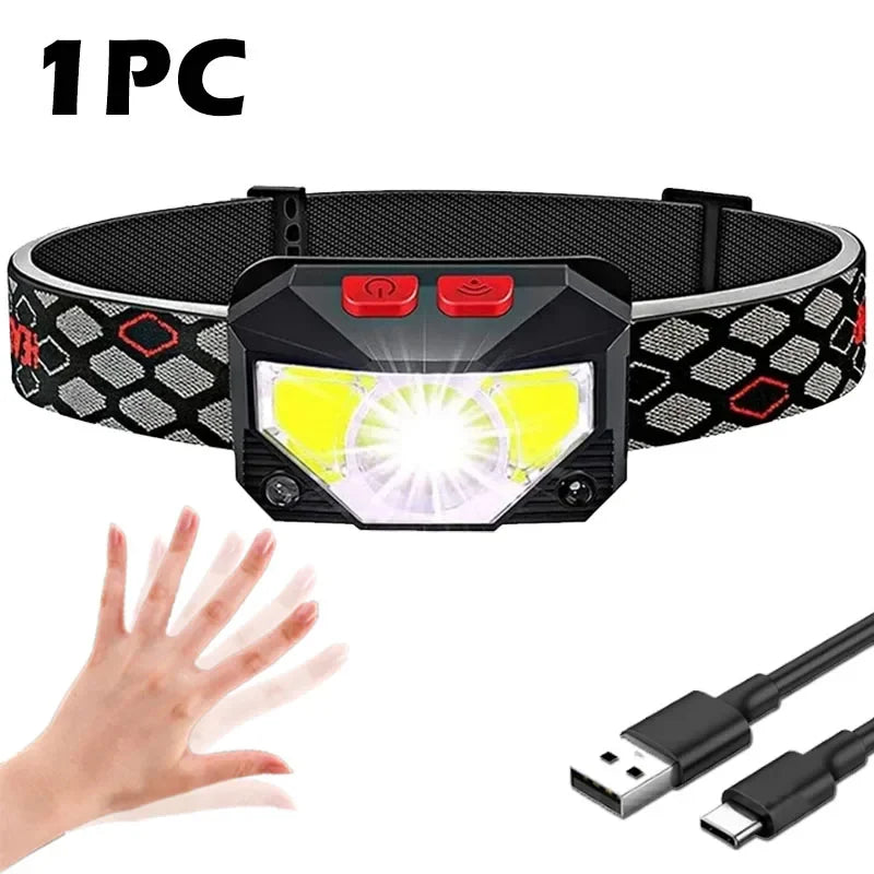 Headlamp Flashlight, 1200 Lumen Ultra-Light Bright LED Rechargeable Headlight with White Red Light,2Pack Waterproof Motion