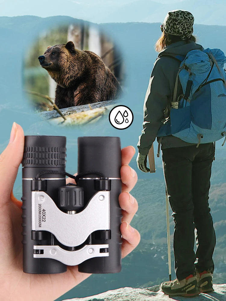 8x21 High Definition Large Field View Binoculars Easy Focus Mini Pocket Binoculars for Bird Watching Hunting Concert Theater