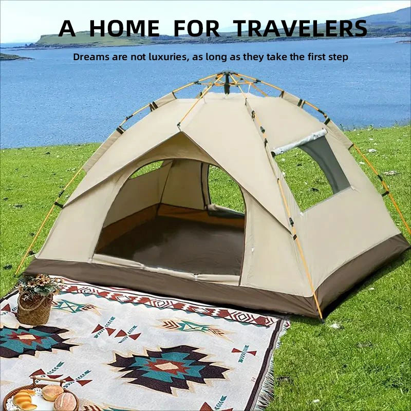 3-4 People Folding Tents, Automatically Opening Camping Tents, Portable Travel Tents, Suitable For Camping And  Hiking