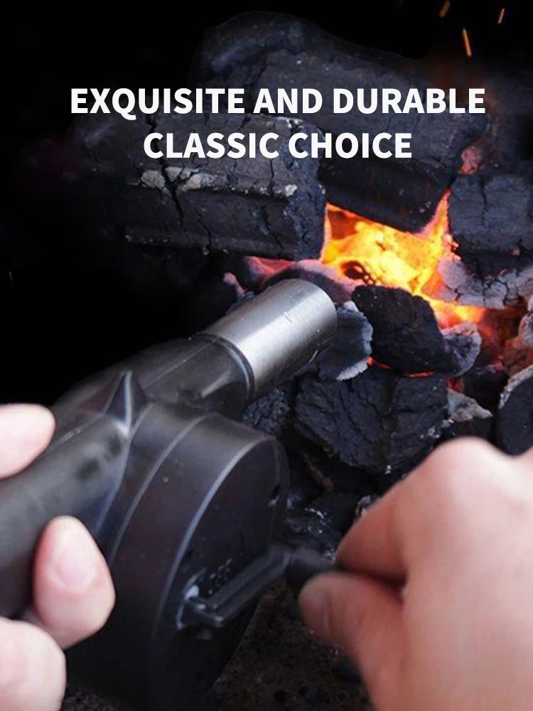 BBQ Fan Air Blower Fast Fire Starter Portable Manual Hand Crank for Outdoor Picnic Camping Cooking Barbecue Charcoal Grills Stov