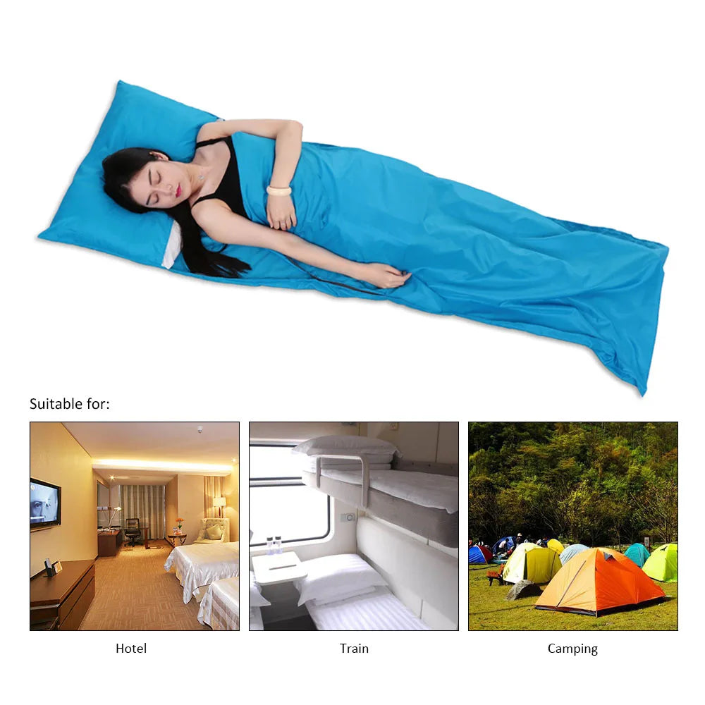 Sleeping Bag Lightweight Outdoor Liner Polyester Pongee Portable Single Sleeping Bags Camping Travel Hotel Sleep Bag 75*210CM