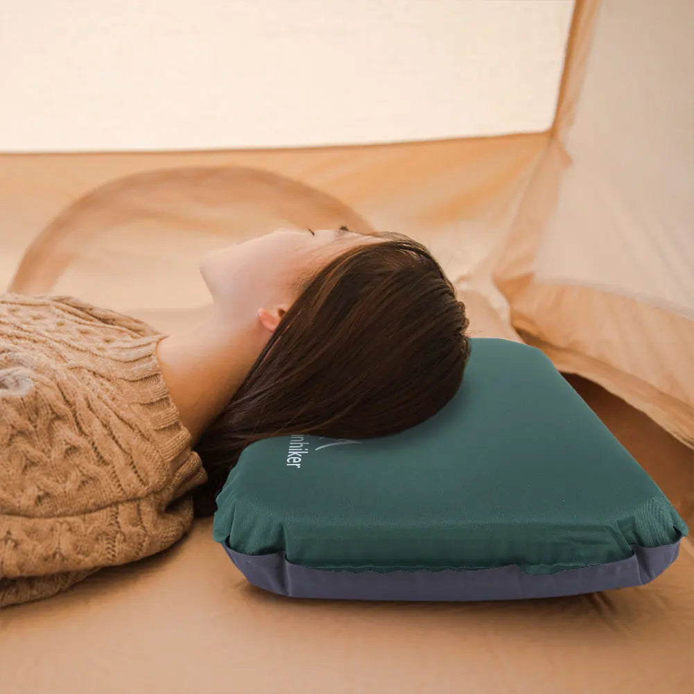 Camping Air Pillow Neck Protect Outdoor Sleeping Pillow Ergonomic Portable Self Inflating Pillow for Car Airplane Train Office