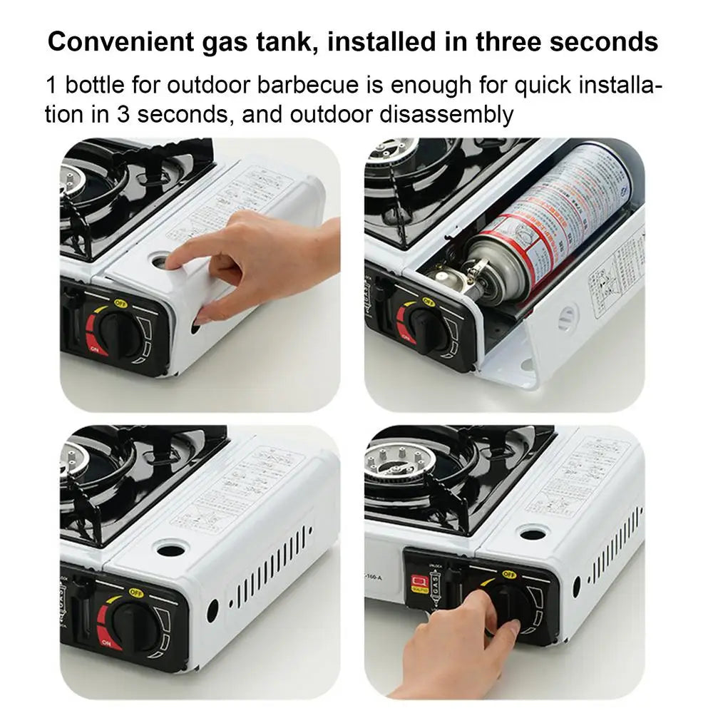 Portable Stove For Camping Compact Camping Stove Powerful Burner Heavy Duty Cooker Multi-Stage Flame Control Automatic Ignition