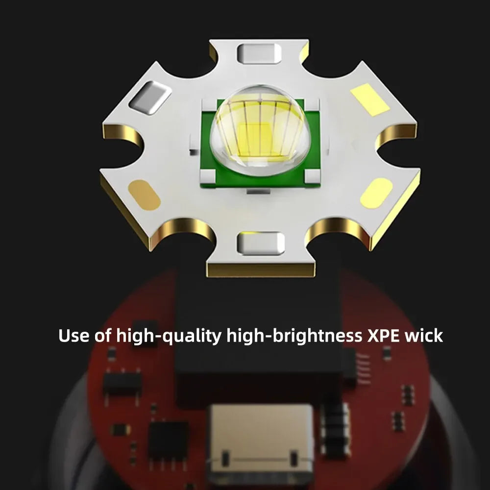 Flash Light Portable Rechargeable Spotlights High Power Led Flashlight Camping Ultra Powerful Protable Flashlight Lamp Work New