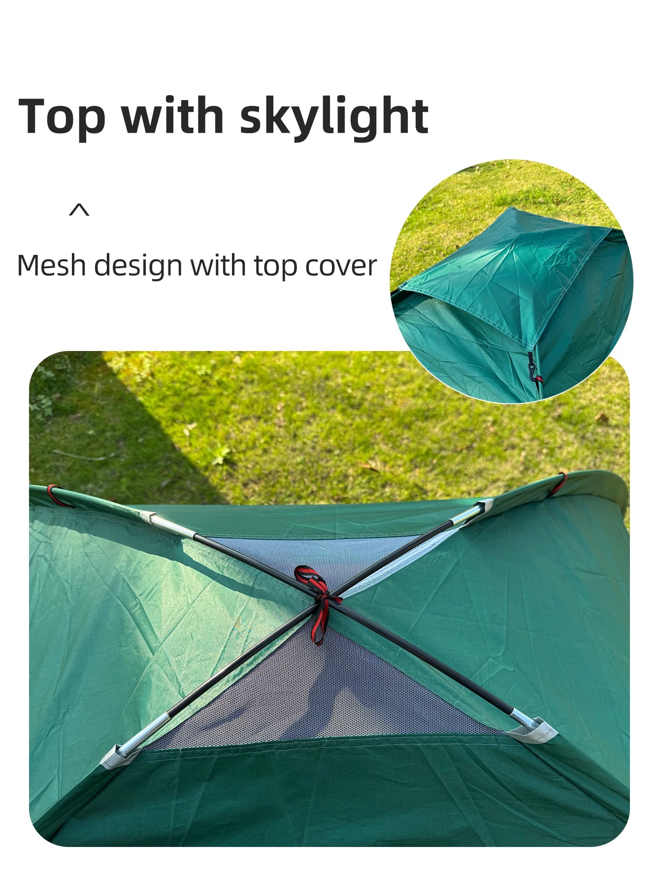 Outdoor camping tent, hand-built rain and sun protection hiking tent, double bed for couples and children, portable windproof