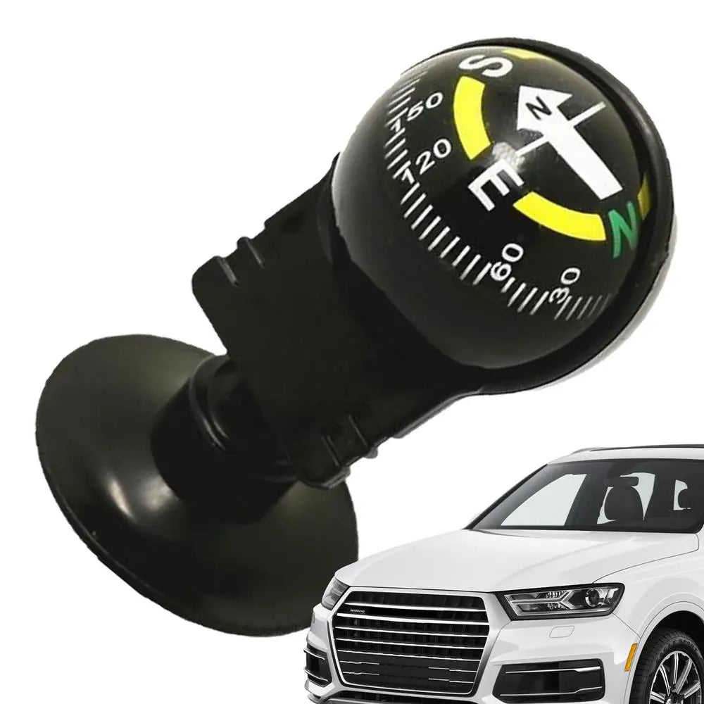 Car Compass Automotive Compass Ball Adjustable Dashboard Mounted Auto Interior Accessories for Hiking Boat Outdoor Travel