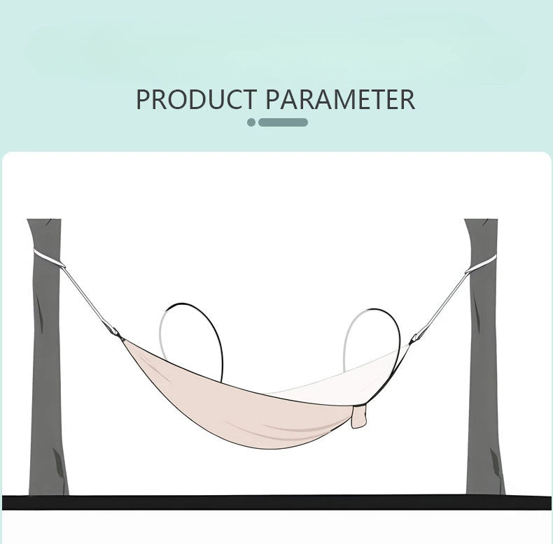 Camping hammock with net, lightweight and portable hammock, large capacity, anti rollover, suitable for backyard and hiking