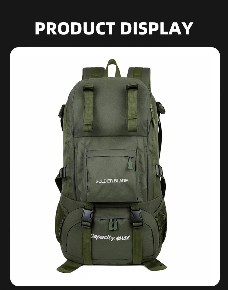 50L Camping Backpack Large Hiking Travel Bags Outdoor Sports Equipment Waterproof Oxford Shoulder Mountain Climbing Rucksack