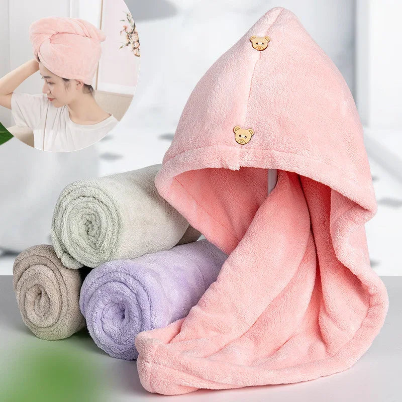 Quick Dry Hair Quick Drying Microfiber Towels Bathroom Bathroom Accessories Nursing Cap With Buckle Sauna Spa Towel Bath