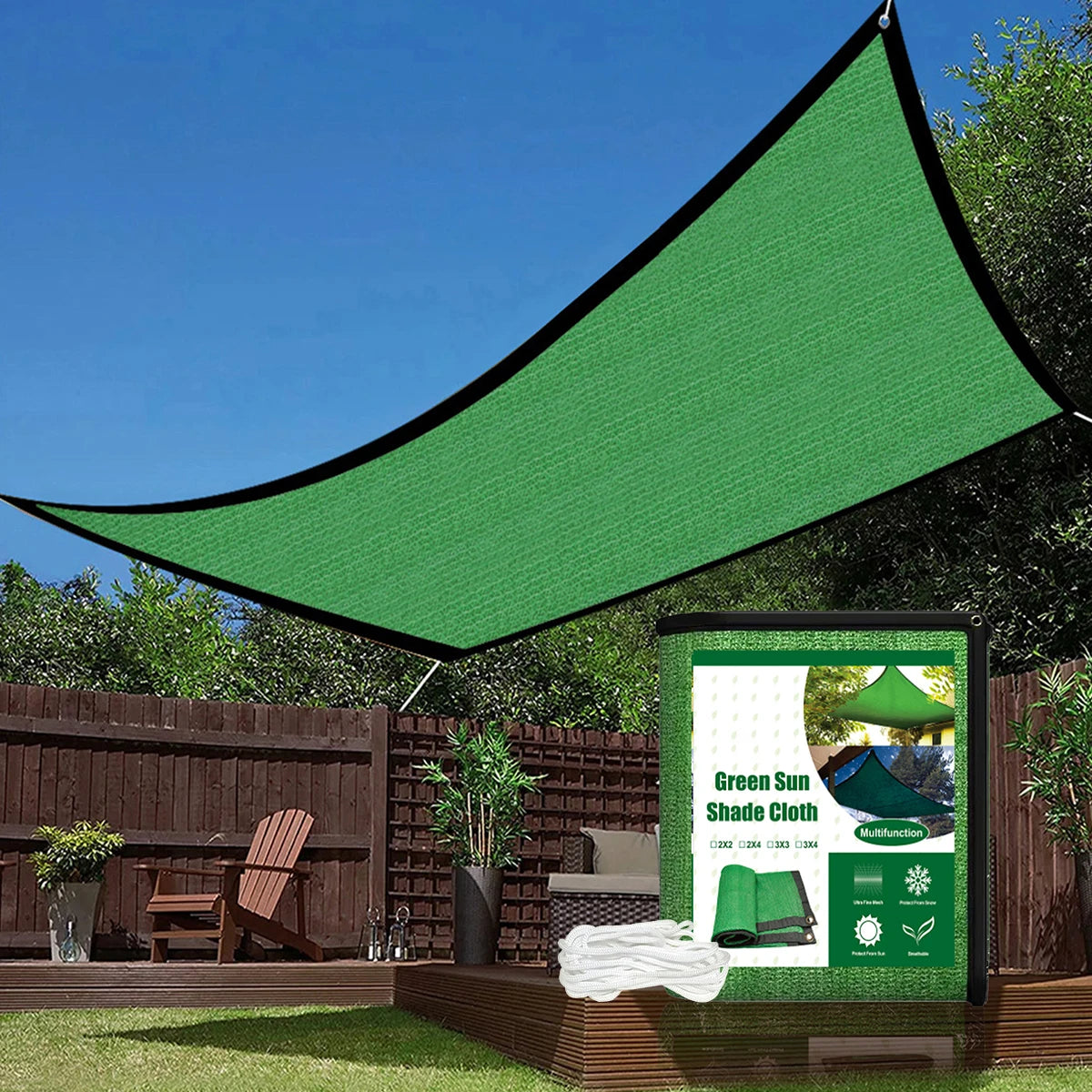 Sun Shade Awning Shelters Cloth Mesh Cover Outdoor Rectangle Sail Sunshade UV Protection  For Outdoor Plants Garden Patio Canopy