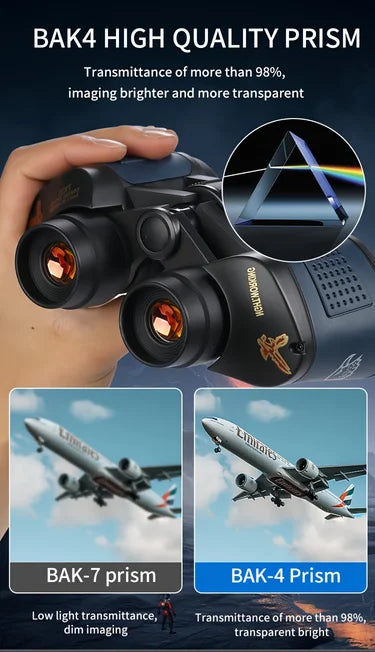 High-definition high-magnification 735 binoculars are portable and compact for bird watching, sightseeing and travel